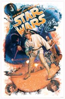 Stickers muraux: Star Wars Retro Luke Skywalker 3