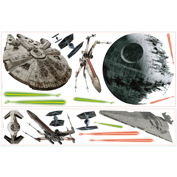 Stickers muraux: Navires Star Wars classiques