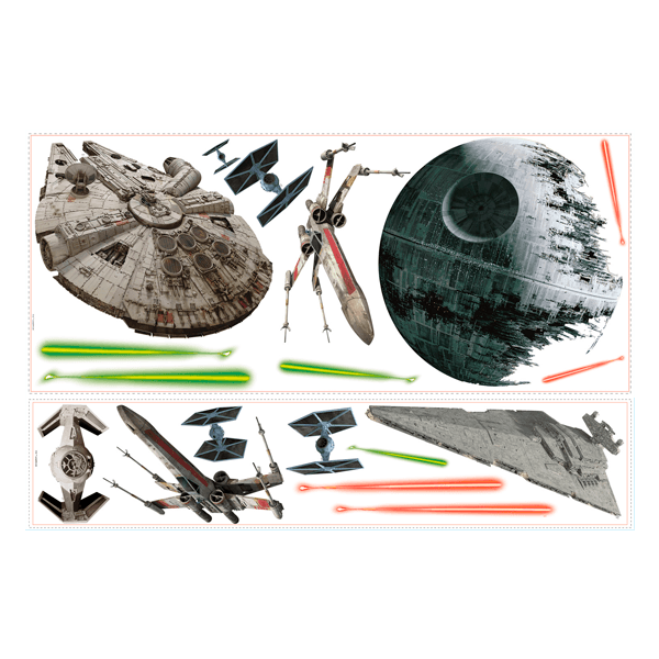 Stickers muraux: Navires Star Wars classiques