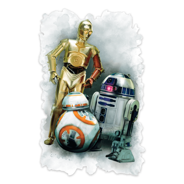Stickers muraux: R2D2, C3PO et BB