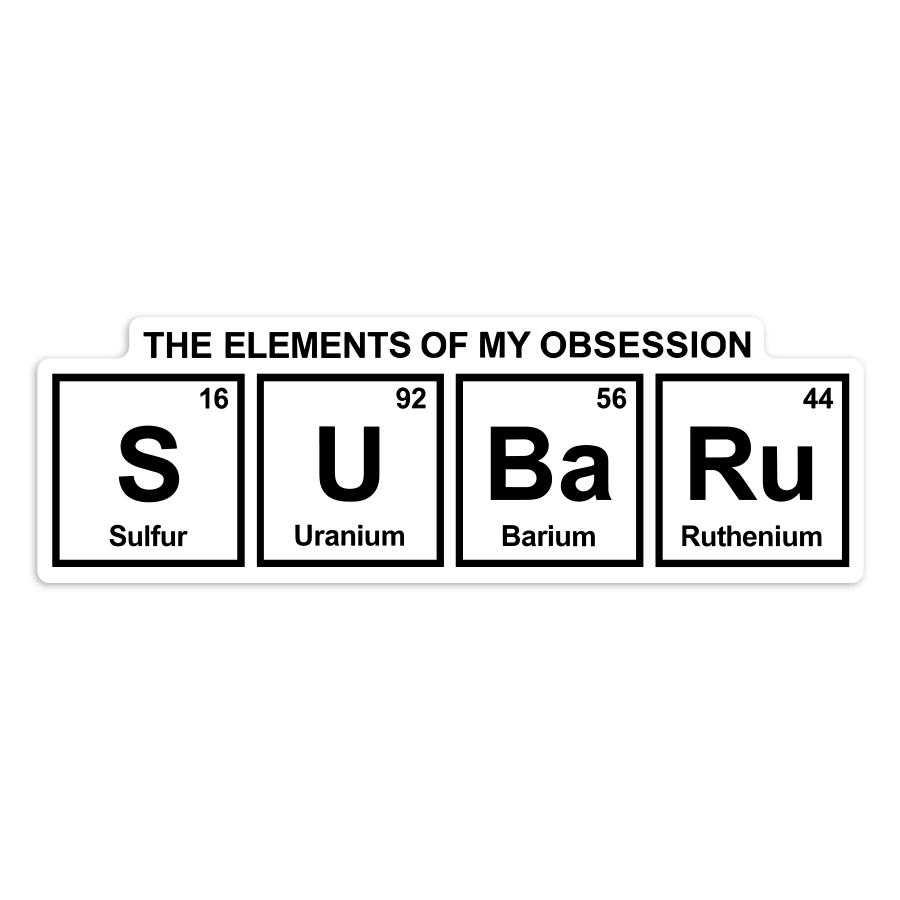 Autocollants: Symboles Tableau Périodique Subaru