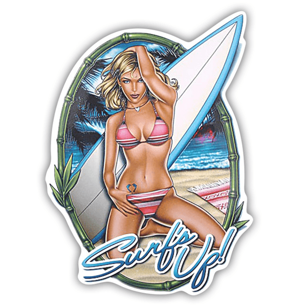Autocollants: Surf's Up Girl