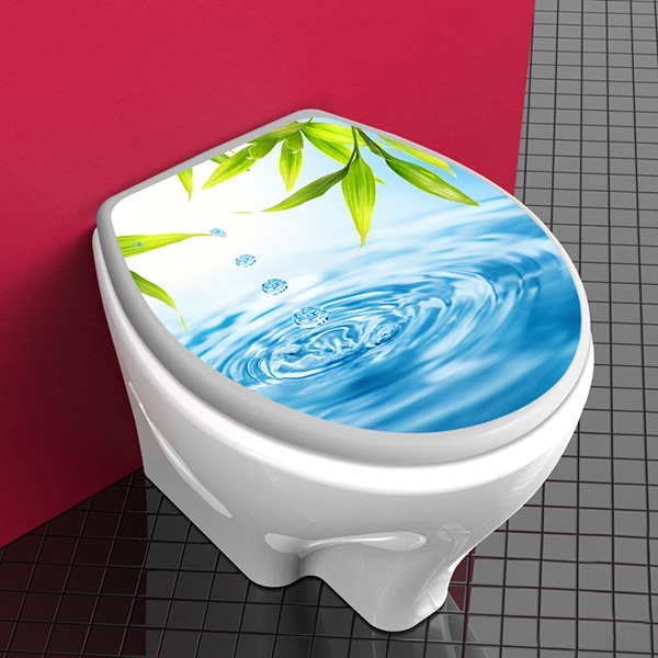 Stickers muraux: Couvercle wc gouttes deau