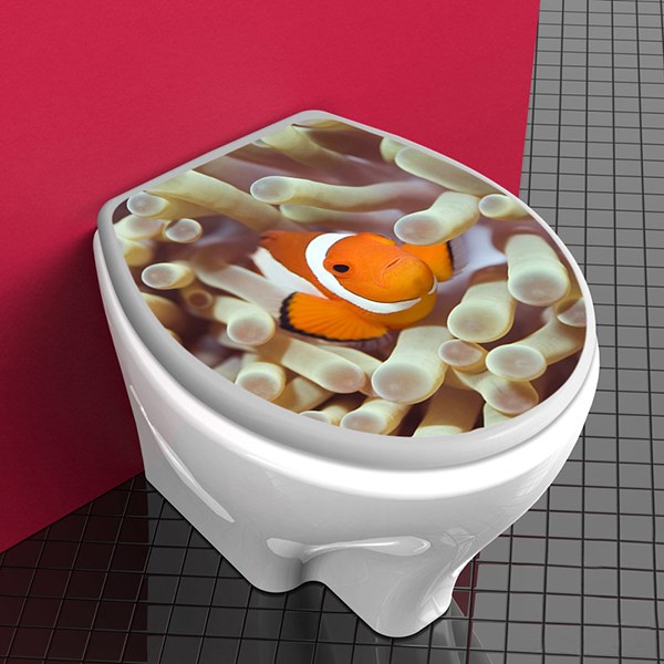 Stickers muraux: Couvercle wc poisson clown