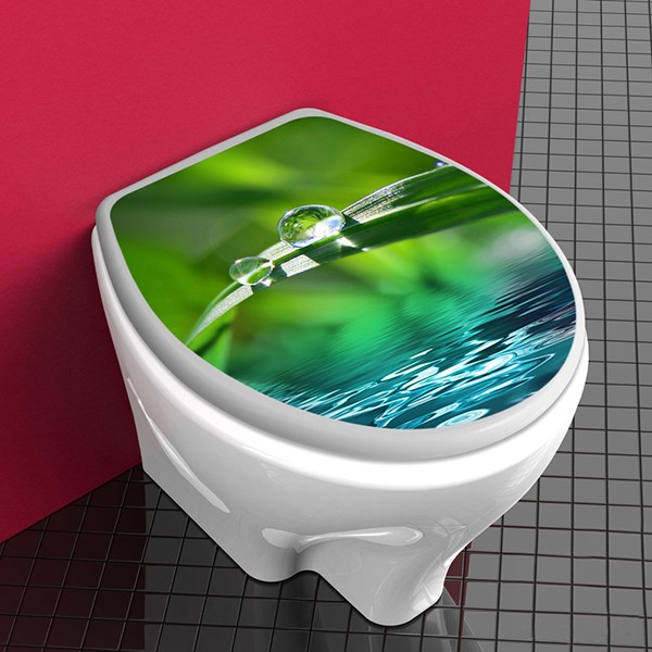 Stickers muraux: couvercle wc gouttes deau