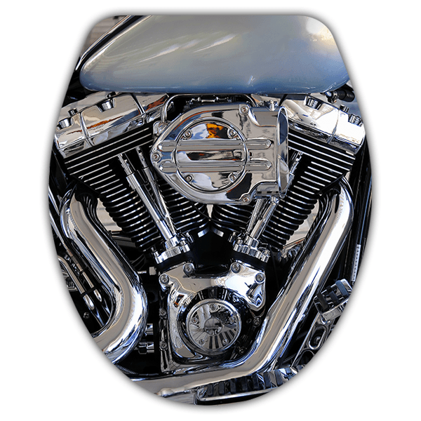Stickers muraux: Couvercle wc Moteur Harley
