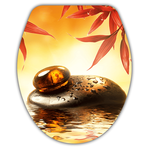 Stickers muraux: Couvercle wc Coucher de soleil zen Stone