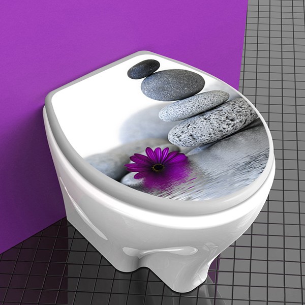 Stickers muraux: Couvercle wc Fleur de Pierre zen