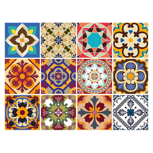 Stickers muraux: Kit 48 Stickers Carrelage Talavera