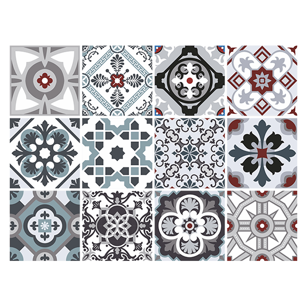 Stickers muraux: Kit 48 Stickers Carrelage traditionnel