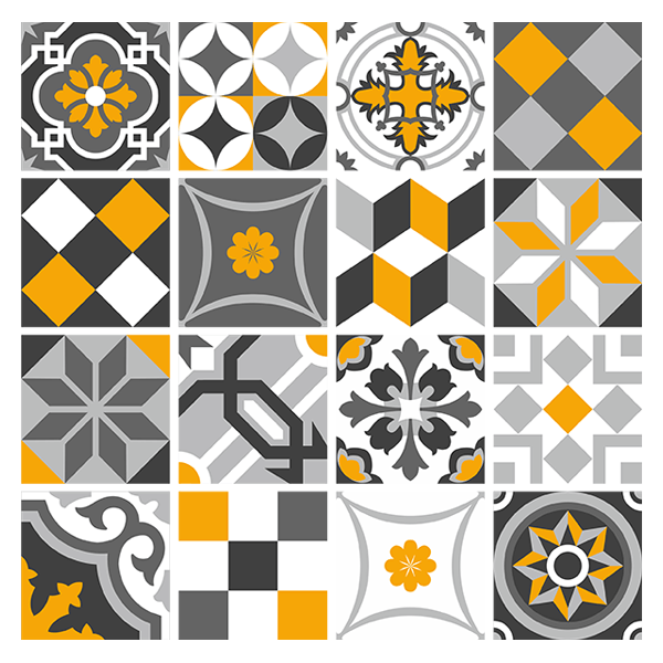 Stickers muraux: Kit 48 stickers pour Carrelage mural ornamentales