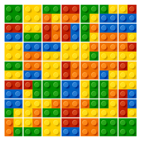 Stickers muraux: Kit 49 stickers pour Carrelage Lego