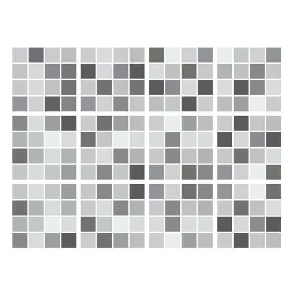 Stickers muraux: Kit 48 stickers pour Carrelage mosaïque grise