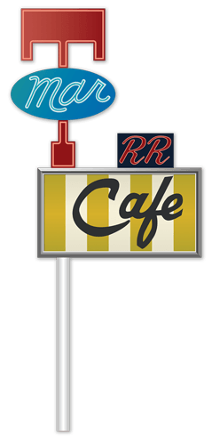 Stickers muraux: Sign Mar Cafe RR Twin Peaks à droite