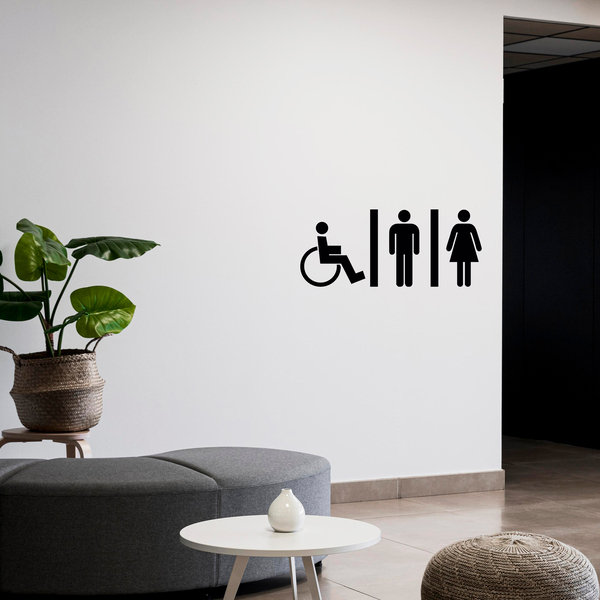 Stickers muraux: WC Mixto personnes handicapées