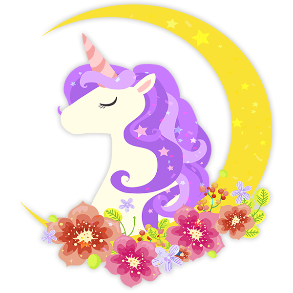 Stickers muraux: Licorne sur la lune