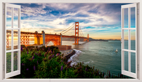 Stickers muraux: Panoramique Golden Gate