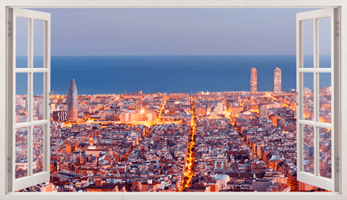 Stickers muraux: Panorama de Barcelone