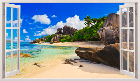 Stickers muraux: Panorama pierres sur la plage 2