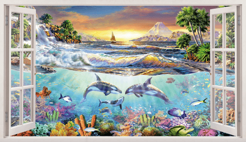 Stickers muraux: Panorama fond de la mer