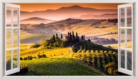 Stickers muraux: Panorama de Toscane italien 5