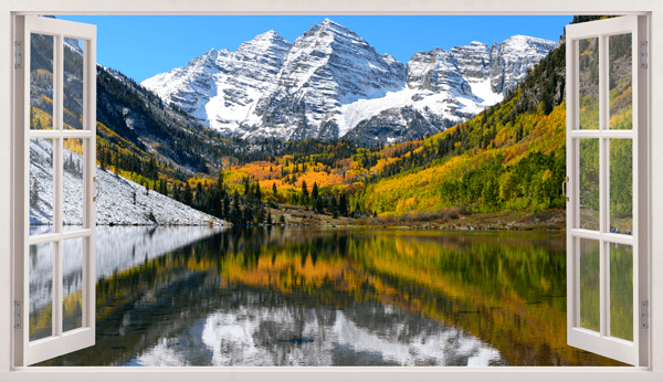 Stickers muraux: Vue panoramique du lac d