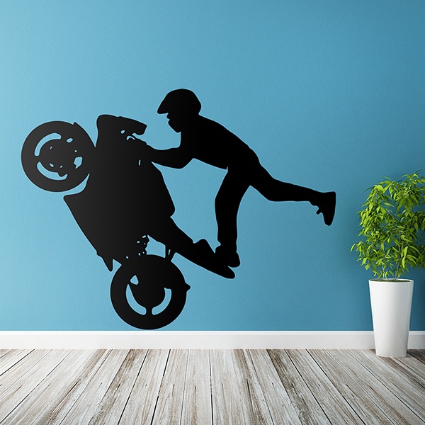 Stickers muraux: Acrobaties à la moto
