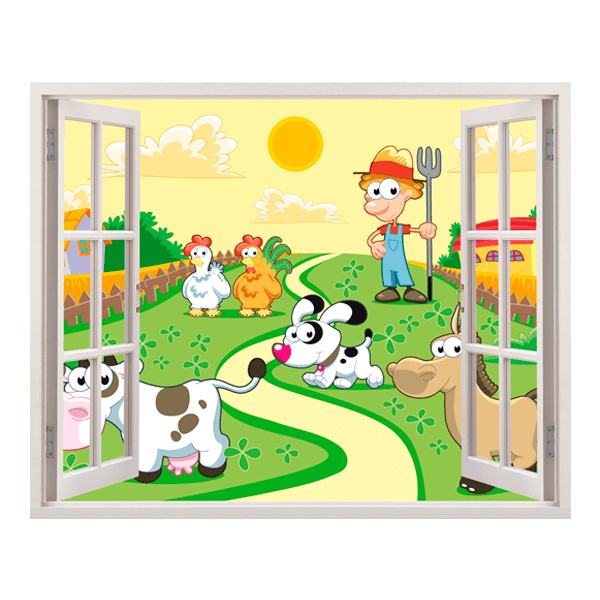 Stickers pour enfants: Fenêtre La ferme