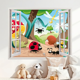 Stickers pour enfants: Fenêtre Réunion sur la forêt 5