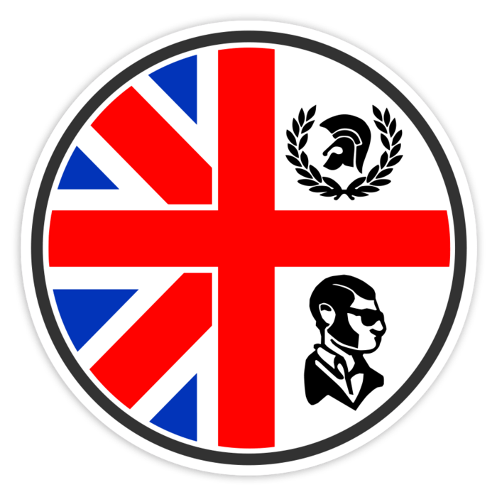 Autocollants: Emblème Skinhead UK avec Croix et Trojan