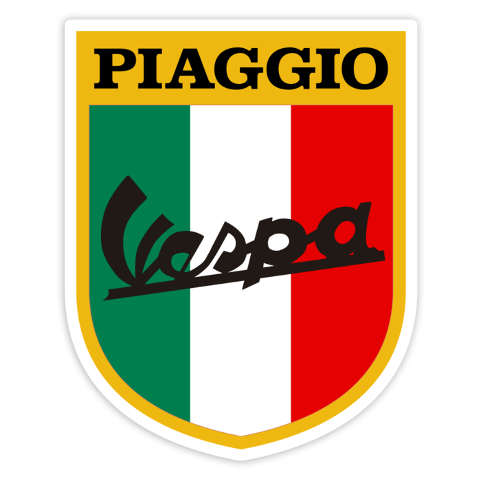 Autocollants: Blason Vespa Classique Italie avec Piaggio