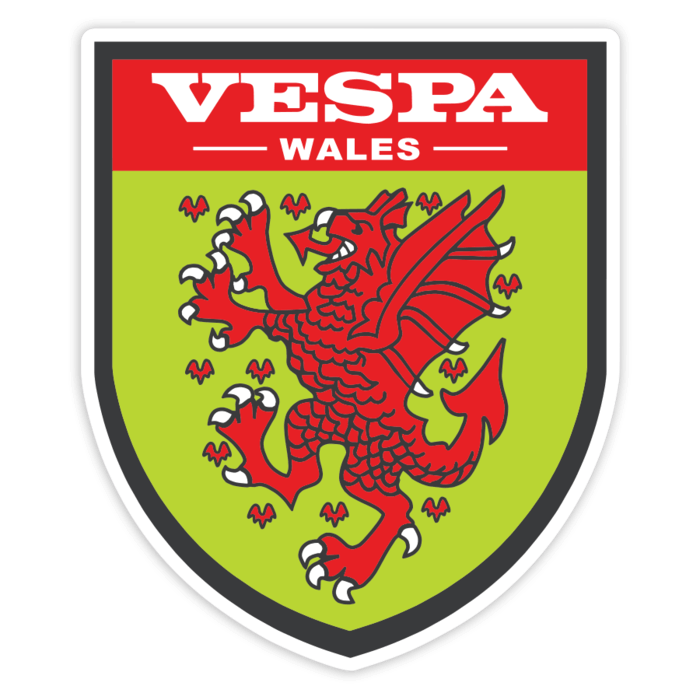Autocollants: Vespa Dragon Rouge du Pays de Galles