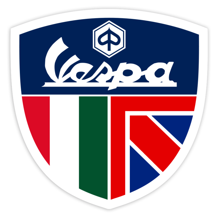 Autocollants: Blason Vespa Italie & Royaume-Uni