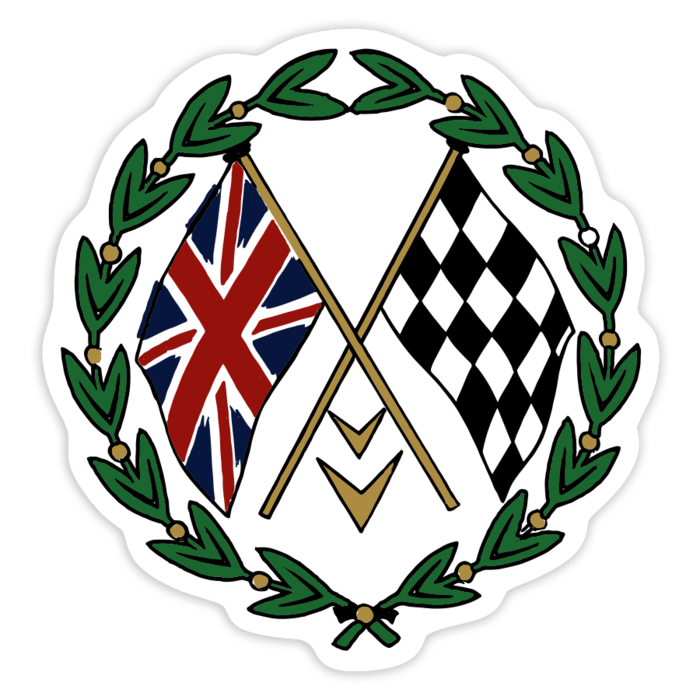 Autocollants: Drapeau GB damier couronne