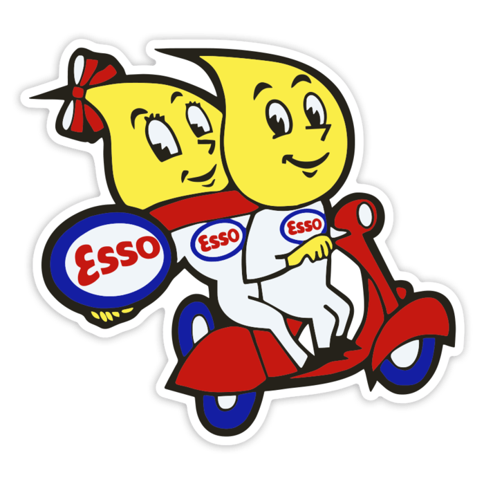 Autocollants: Esso couple scooter
