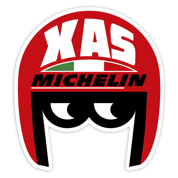 Autocollants: XAS Michelin Casque Rétro