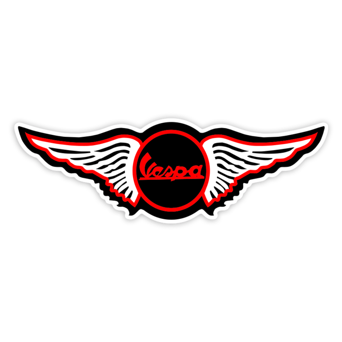 Autocollants: Vespa Design Rétro Ailes Rouges