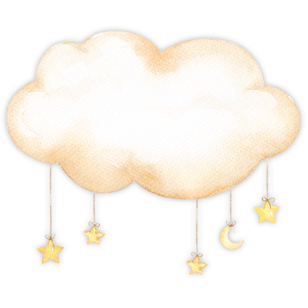 Stickers pour enfants: Nuage avec des étoiles suspendues