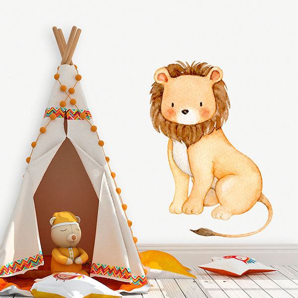 Stickers pour enfants: Aquarelle lion