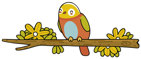 Stickers pour enfants: Oiseau 1 sur la branche en hiver