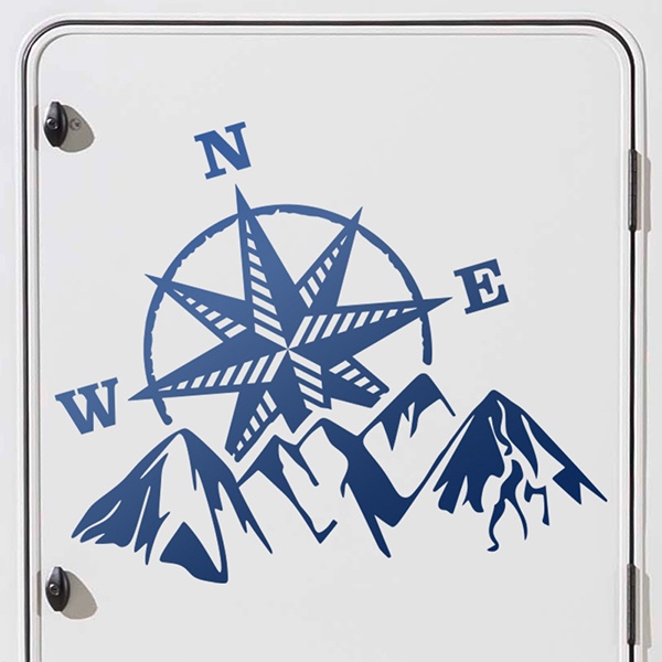 Stickers camping-car: Rose des vents dans la montagne