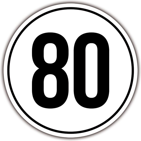 Autocollants: Vitesse 80 km/h