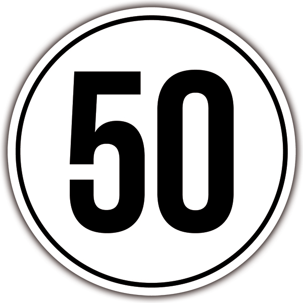 Autocollants: Vitesse 50 km/h
