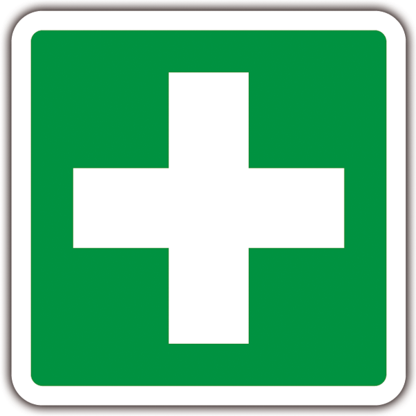 Autocollants: Symbole Premiers soins