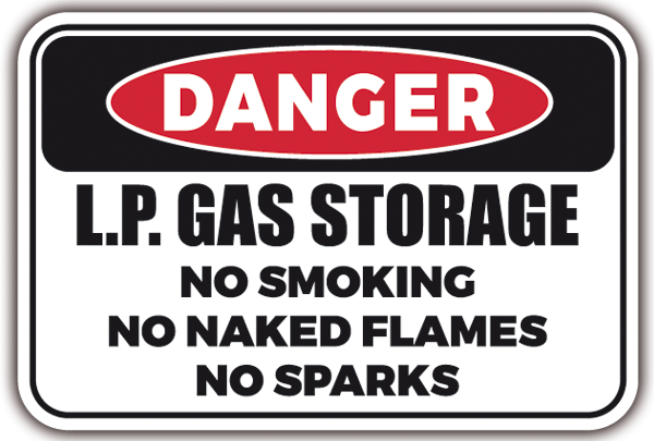 Autocollants: DANGER - LP GAS Storage