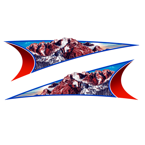 Stickers camping-car: Montagnes Enneigées