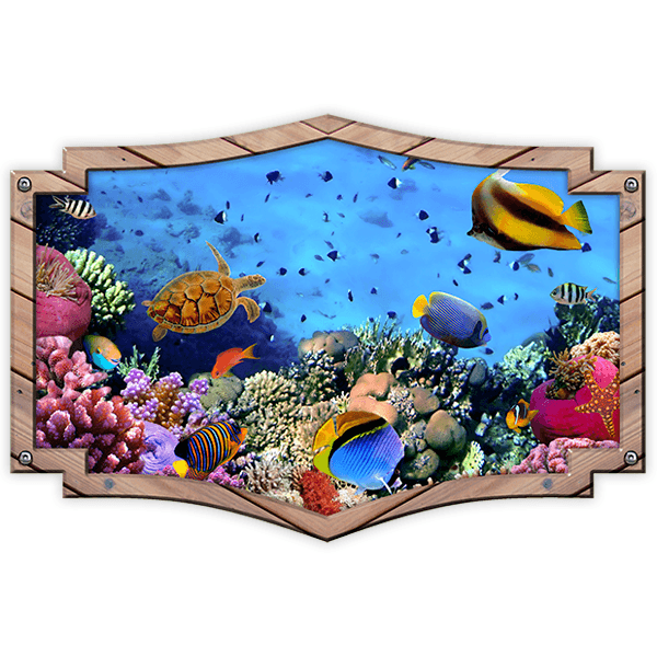 Autocollants: Cadre ornemental fond de la mer