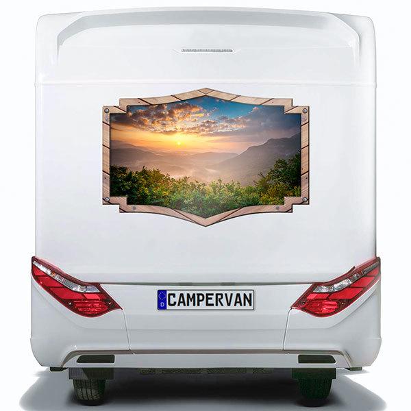 Stickers camping-car: Cadre ornemental lever du soleil
