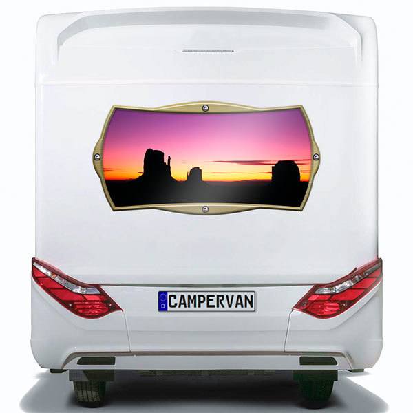Stickers camping-car: Cadre rectangulaire Grand Canyon au coucher soleil