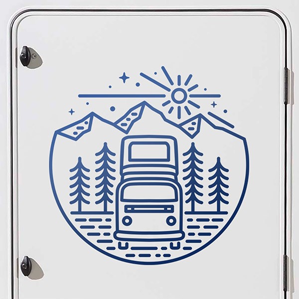 Stickers camping-car: Caravane à la montagne